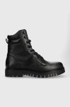 Черевики Tommy Jeans TJW LACE UP BOOT жіночі колір чорний на платформі EN0EN02314