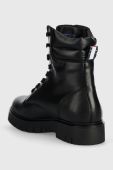 Черевики Tommy Jeans TJW LACE UP BOOT жіночі колір чорний на платформі EN0EN02314