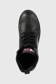Черевики Tommy Jeans TJW LACE UP BOOT жіночі колір чорний на платформі EN0EN02314