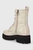 Шкіряні черевики Tommy Jeans TJW URBAN BOOT TUMBLED LTR WL жіночі колір бежевий на плоскому ходу утеплене EN0EN02317