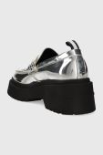 Мокасини Tommy Jeans TJW CHUNKY LOAFER METALLIC жіночі колір срібний на платформі EN0EN02321