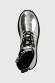 Черевики Tommy Jeans TJW FLATFORM ZIP UP METALLIC жіночі колір срібний на платформі EN0EN02403