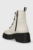 Шкіряні черевики Tommy Jeans TJW LACE UP BOOT CHUNKY жіночі колір бежевий на платформі EN0EN02404