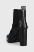 Шкіряні черевики Tommy Jeans TJW NEW ESS HIGH HEEL BOOT жіночі колір чорний на плоскому ходу EN0EN02439