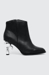Шкіряні черевики Karl Lagerfeld IKON HEEL жіночі колір чорний каблук блок KL39035