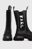 Шкіряні черевики Karl Lagerfeld TREKKA MAX KC жіночі колір чорний на платформі KL43591