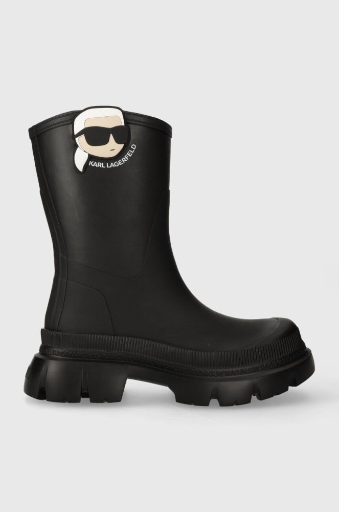 Гумові чоботи Karl Lagerfeld TREKKA RAIN NFT жіночі колір чорний KL43567