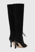 Замшеві чоботи Custommade Alaja жіночі колір чорний на шпильці 999621072