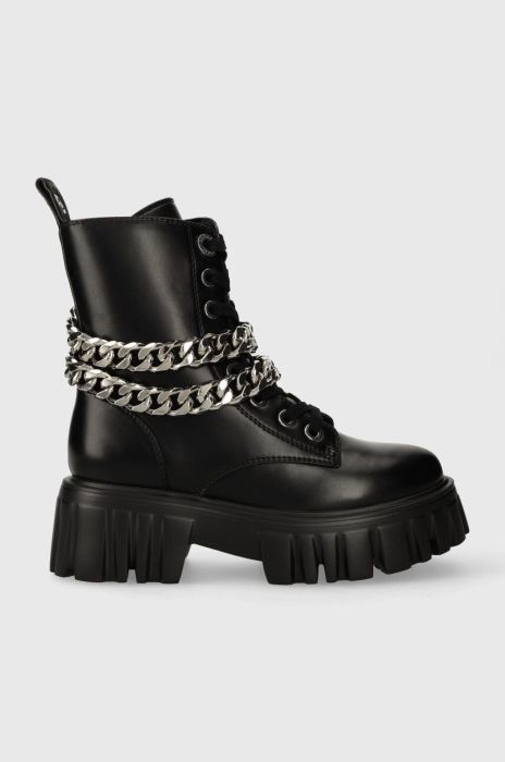 Черевики Buffalo Lion Lace Up T-Chain жіночі колір чорний на платформі злегка утеплена 1622367