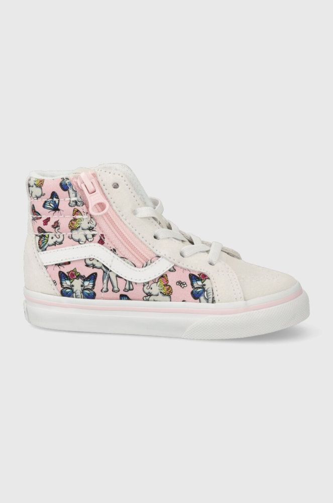 Дитячі кеди Vans SK8-Hi Reissue Side Zip колір рожевий