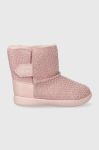 Дитячі шкіряні чоботи UGG T KEELANEL HEARTS колір рожевий