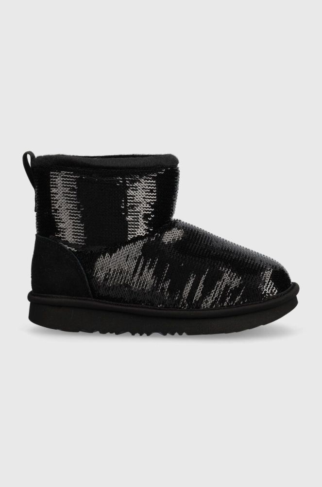 Дитячі чоботи UGG KIDS CLASSIC MINI MIRROR BALL колір чорний