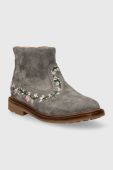 Дитячі замшеві черевики Pom D'api SISTER BRODI колір сірий (3531336)