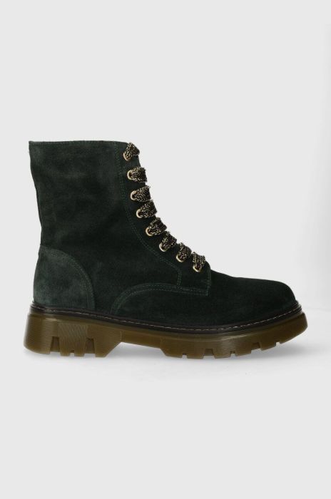 Дитячі замшеві черевики-воркери Pom D'api CLAP RANGER колір зелений (3608381)