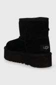 Дитячі замшеві чоботи UGG CLASSIC MINI PLATFORM колір чорний