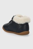 Дитячі шкіряні зимові черевики Pom D'api FLEX-UP EASY FUR колір синій (3616502)