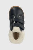 Дитячі шкіряні зимові черевики Pom D'api FLEX-UP EASY FUR колір синій (3616502)