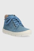 Дитячі замшеві кросівки Pom D'api START TOP колір блакитний