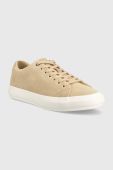 Замшеві кросівки Tommy Hilfiger TH HI VULC STREET LOW колір бежевий FM0FM04590