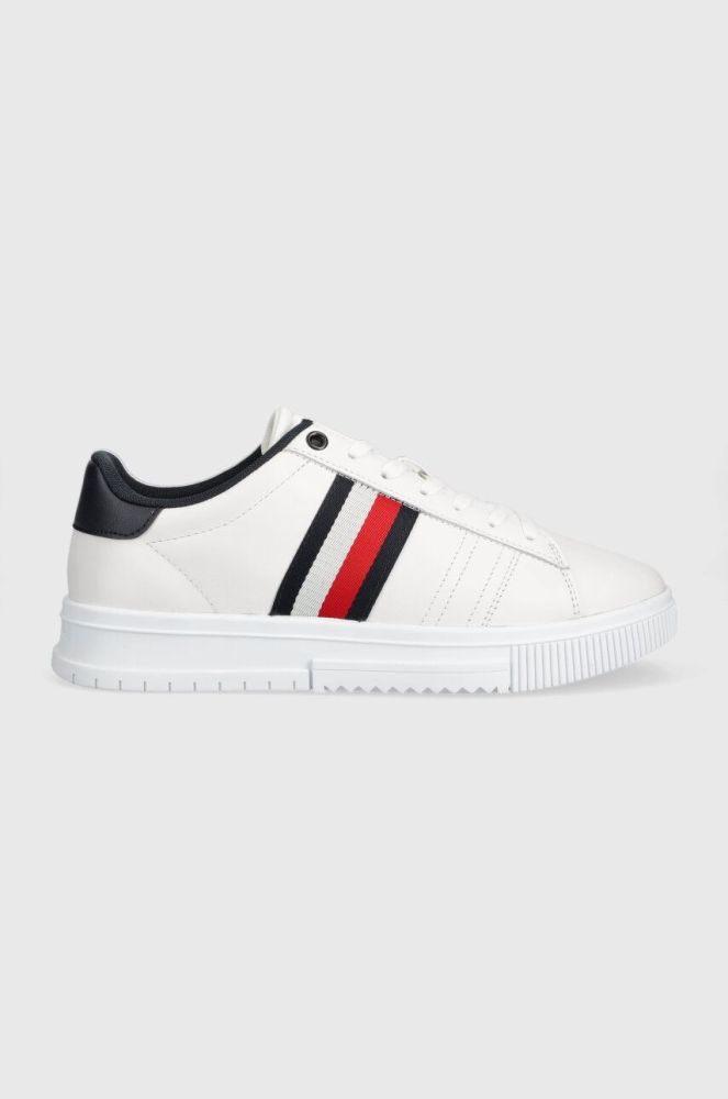 Шкіряні кросівки Tommy Hilfiger SUPERCUP LEATHER колір білий FM0FM04706