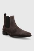 Замшеві черевики BOSS Colby чоловічі колір коричневий 50498482