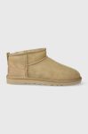 Замшеві чоботи UGG Classic Ultra Mini колір бежевий 1137391
