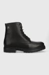 Шкіряні черевики Tommy Hilfiger COMFORT CLEATED THERMO LTH BOOT чоловічі колір чорний FM0FM04651