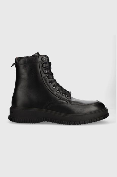 Шкіряні черевики Tommy Hilfiger TH EVERYDAY CLASS TERMO LTH BOOT чоловічі колір чорний FM0FM04658