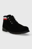Замшеві кросівки Tommy Hilfiger CORE HILFIGER SUEDE BOOT чоловічі колір чорний FM0FM04800