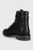 Шкіряні черевики Tommy Hilfiger WARM PADDED HILFIGER LTH BOOT чоловічі колір чорний FM0FM04802