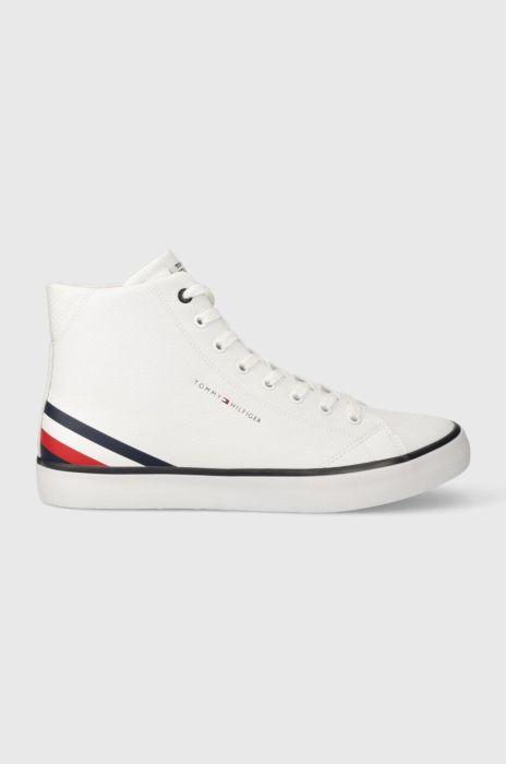 Шкіряні кеди Tommy Hilfiger TH HI VULC CORE LTH чоловічі колір білий FM0FM04816