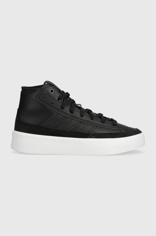 Шкіряні кеди adidas колір чорний