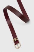 Шкіряний ремінь Tommy Hilfiger жіночий колір бордовий (3272254)
