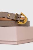 Шкіряний ремінь Coccinelle жіночий колір рожевий