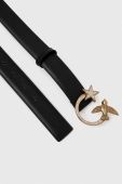 Шкіряний ремінь Pinko жіночий колір чорний (3430364)