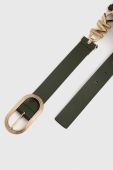 Шкіряний ремінь MICHAEL Michael Kors жіночий колір зелений