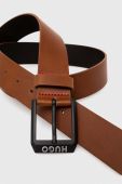 Шкіряний ремінь HUGO чоловічий колір коричневий (3507638)