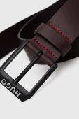 Шкіряний ремінь HUGO чоловічий колір коричневий (3507632)