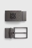 Шкіряний ремінь зі змінними клямрами HUGO колір чорний (3486360)