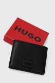Шкіряний гаманець HUGO чоловічий колір чорний (3404171)