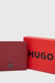 Шкіряний гаманець HUGO чоловічий колір червоний