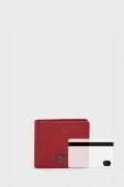 Шкіряний гаманець HUGO чоловічий колір червоний