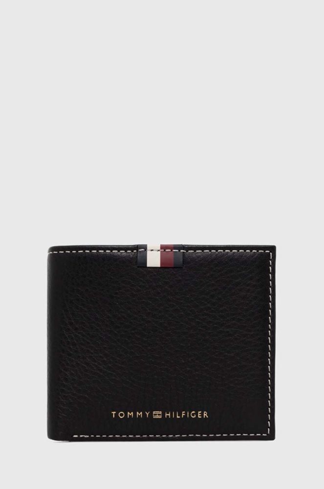 Шкіряний гаманець Tommy Hilfiger чоловічий колір чорний (3425396)