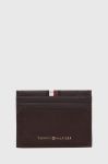 Шкіряний чохол на банківські карти Tommy Hilfiger колір коричневий
