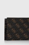 Шкіряний гаманець Guess чоловічий колір коричневий (3648332)