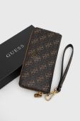 Шкіряний гаманець Guess чоловічий колір коричневий (3648335)