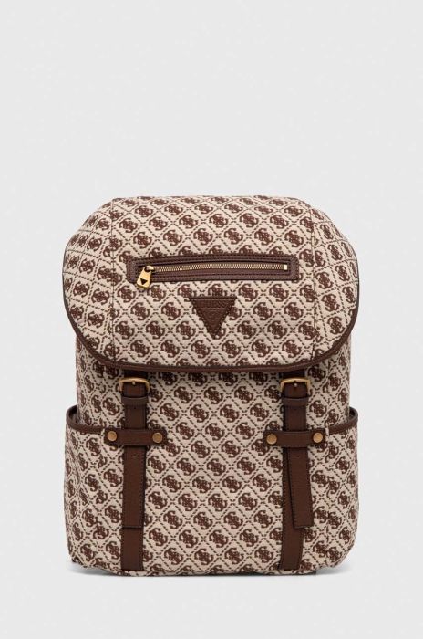 Рюкзак Guess жіночий колір коричневий великий візерунок