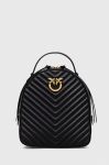 Шкіряний рюкзак Pinko жіночий колір чорний малий однотонний