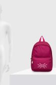 Дитячий рюкзак United Colors of Benetton колір рожевий великий з принтом