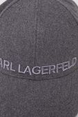 Кепка Karl Lagerfeld колір сірий з аплікацією
